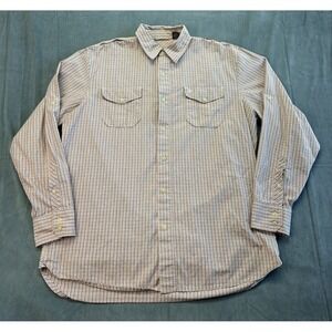 Timberland Button Shirt Long Sleeve Plaid Multicolor‎ Men's Large Cotton STAIN